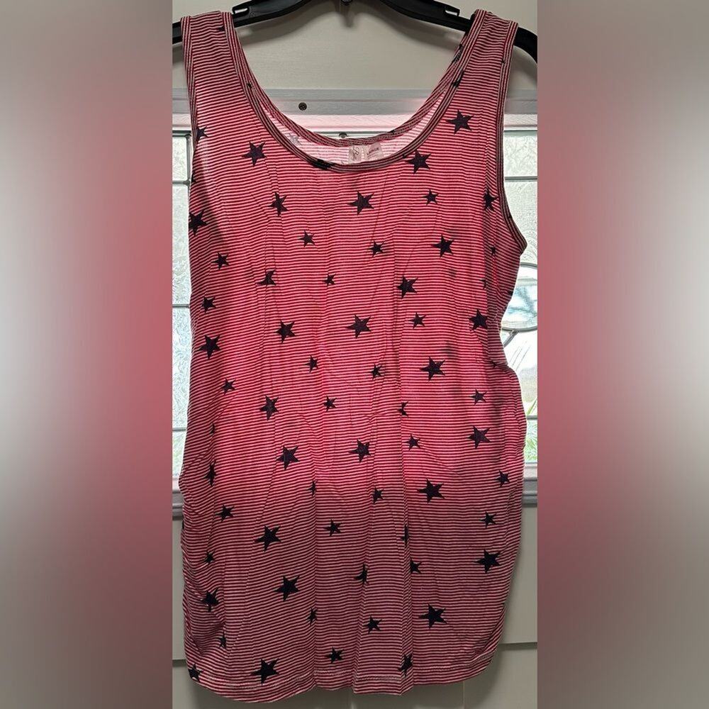 Belly by Design Maternity Tank Size L Red White Blue Patriotic (519)